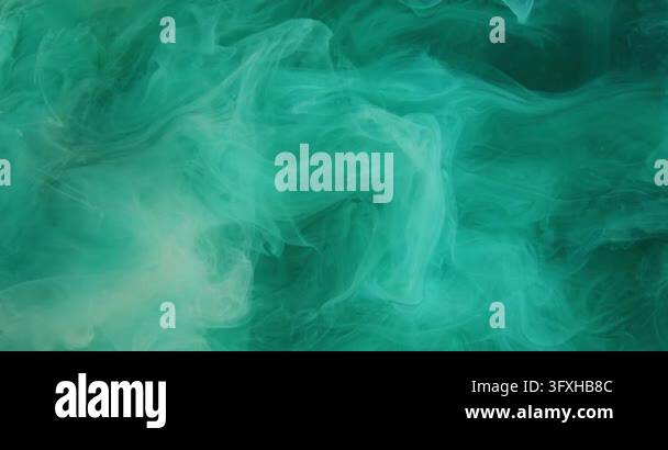 Cloud mix. Fog fluid. Blue green ink fume swirl explosion underwater ...