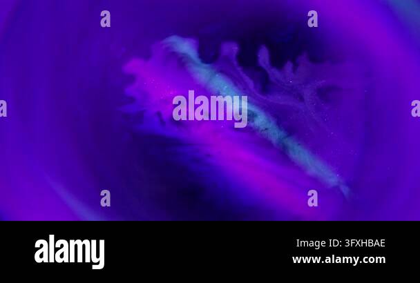 Fluorescent ink. Shiny blur fluid. Shimmering emulsion purple violet ...