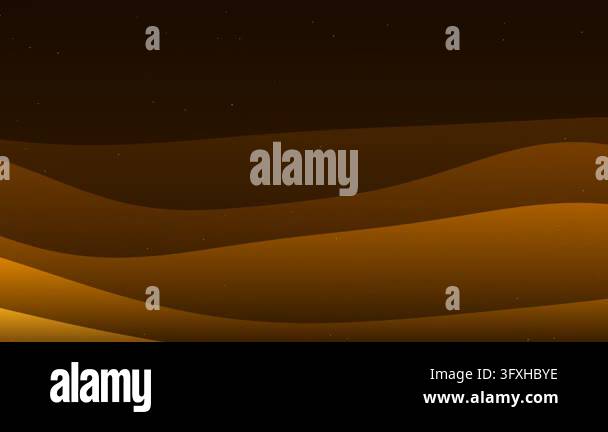Abstract cinematic desert dunes flowing with golden particles in warm ...