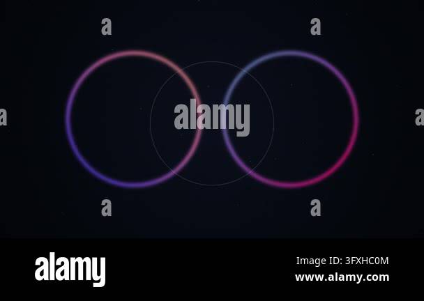 Futuristic Abstract Neon Rings Moving in Synergistic Eclipse Motion on ...