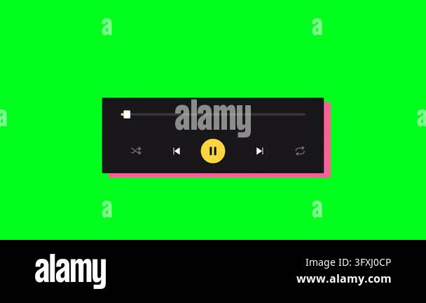 A motion graphics animation of a music player interface with ...