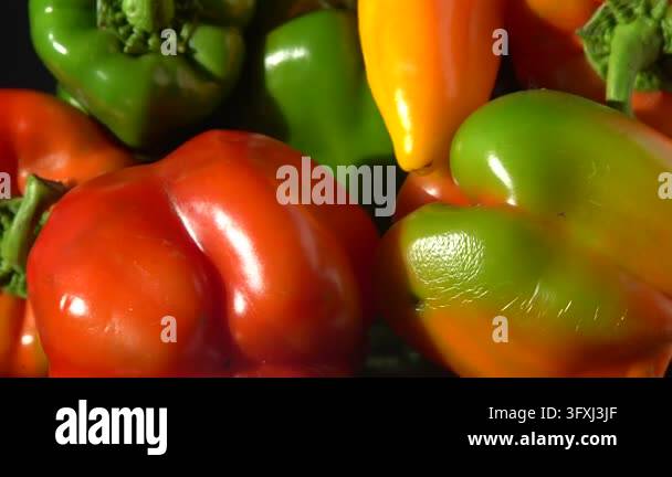 Sweet pepper food. Fresh Bell Peppers Red Orange Green color Vegetables ...