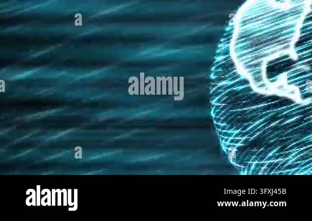 blue abstract background with a glowing lines and a glowing light Stock ...