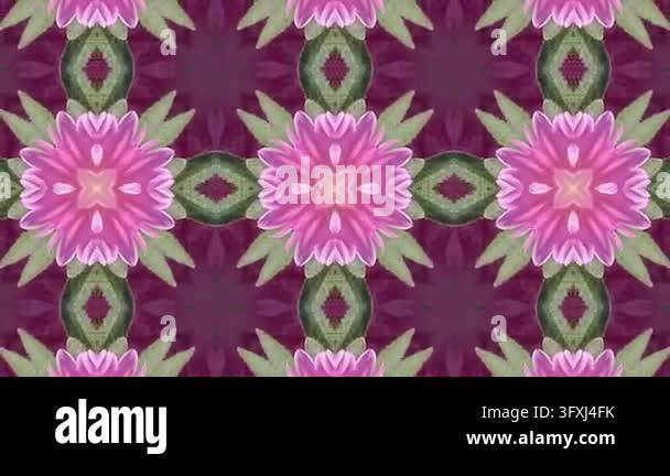 Pink Flower Kaleidoscope Abstract Motion Background Video Loop Stock ...