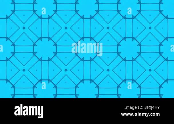 Abstract Blue Geometric Kaleidoscope Motion Background Video Loop Stock ...