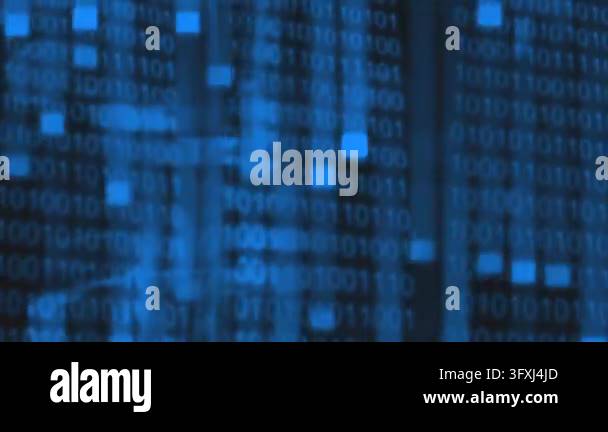 blue abstract background with binary code and technology Stock Video ...