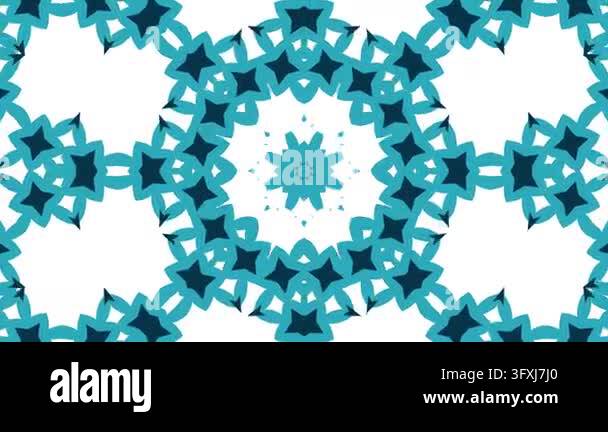 Abstract Blue Geometric Kaleidoscope Mandala Seamless Loop Background ...