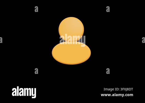 Smooth 3D Orange User Profile Silhouette Icon Stock Video Footage - Alamy