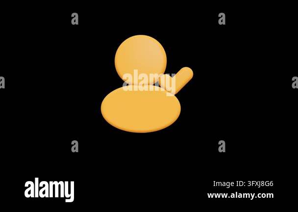 Glossy 3D Yellow Verified User Profile Icon Stock Video Footage - Alamy