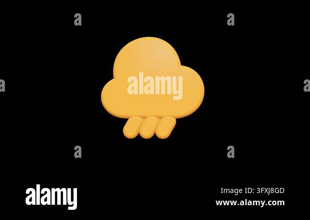 3D yellow cartoon rain cloud icon Stock Video Footage - Alamy