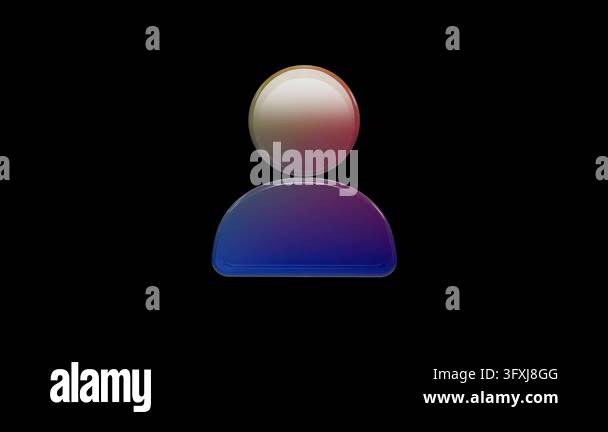 Glossy 3D user profile icon with warm to cool gradient Stock Video ...