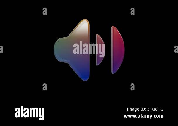 Glossy 3D Rainbow Gradient Volume Speaker Icon Stock Video Footage - Alamy