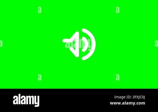 White sound speaker icon with waves on green background Stock Video ...