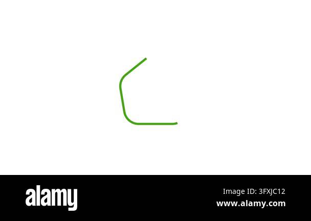 Green pentagonal shield icon with central vertical line Stock Video ...