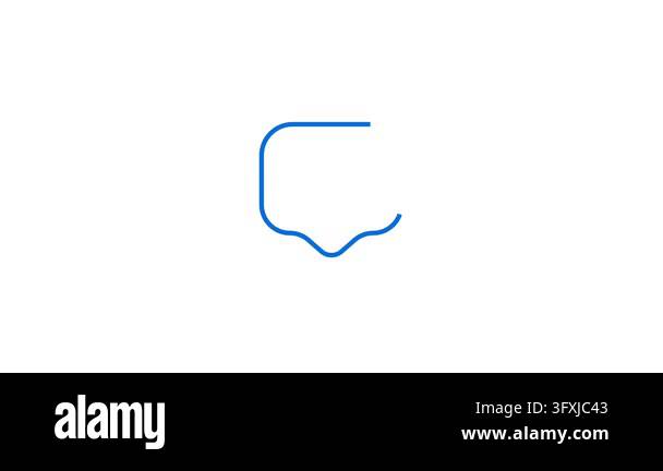 Blue speech bubble icon with text lines Stock Video Footage - Alamy