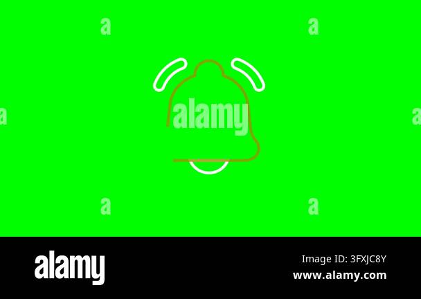 Olive green notification bell icon on green screen background Stock ...