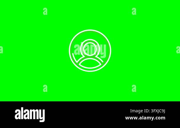 White user profile avatar icon centered on vibrant green background ...
