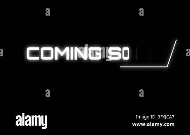 Glowing Glitch Coming Soon Text Animation with Animated Frame Box on ...