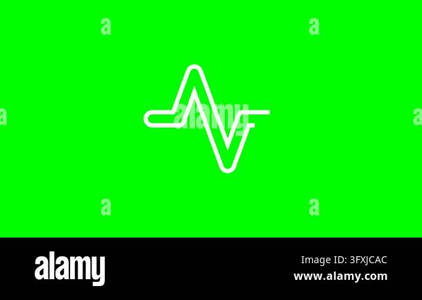 White heartbeat pulse icon on bright green background Stock Video ...