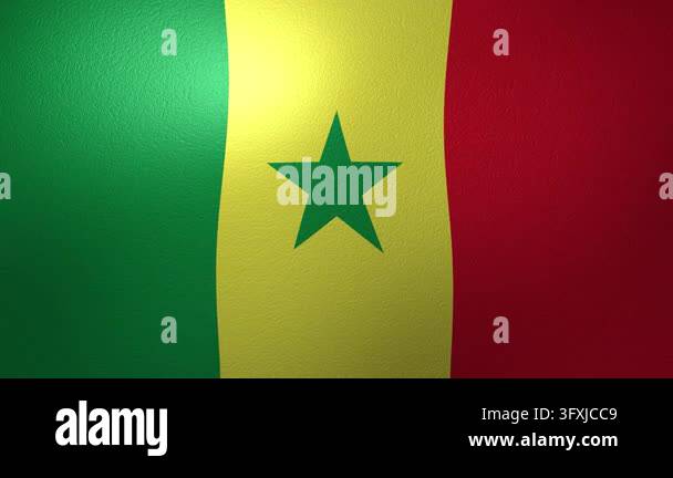 Loop Fed Design National flag of Senegal with a tricolor design and a green star waving ...