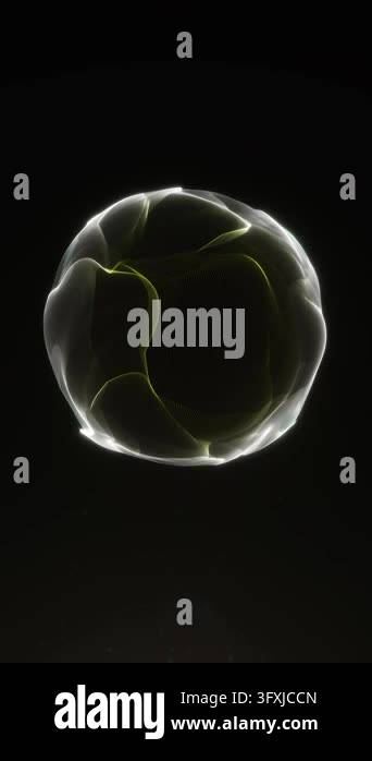 White energy orb with translucent waves and soft green highlights on ...