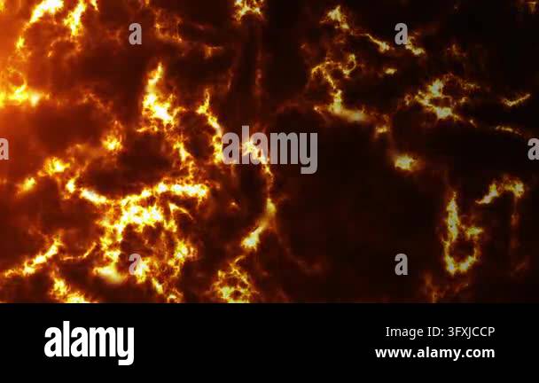 Abstract fire texture with glowing orange and yellow clouds, branching ...