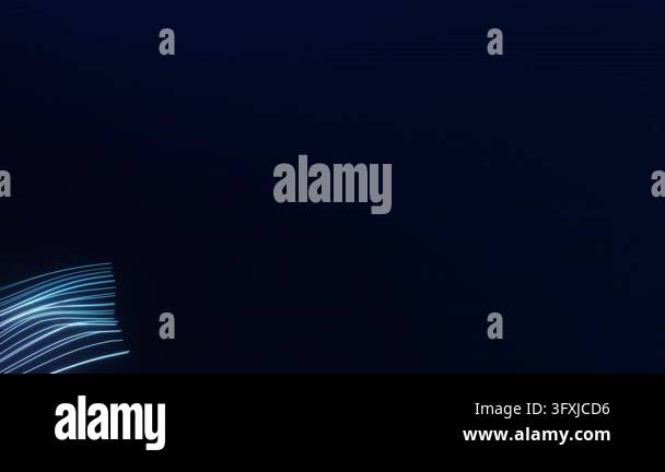 Fine white wave lines flow across a dark blue background with open copy ...