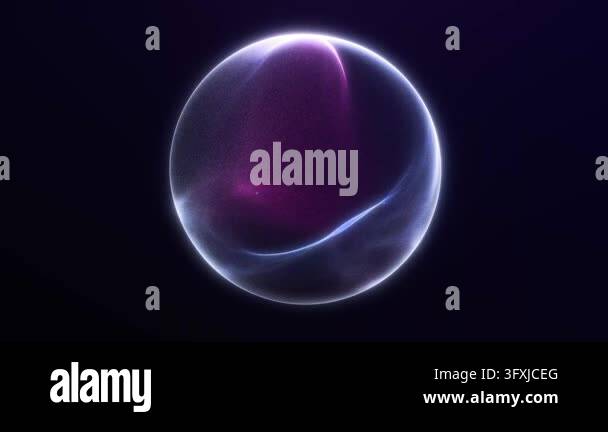 Bluee Ribbon Logo Purple and blue light ribbons flow around a dark circular center ...