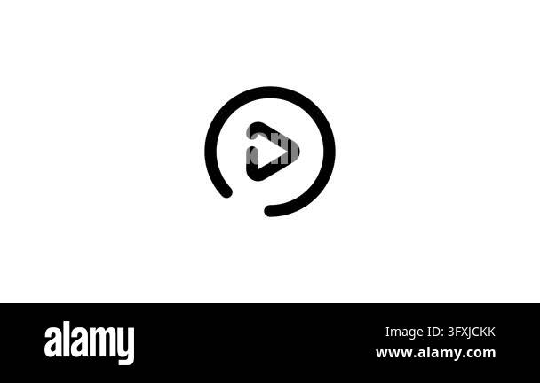 Animated transition from play button to photo image icon Stock Video ...