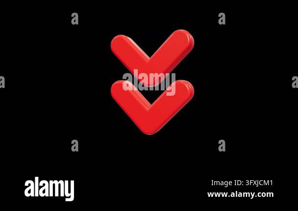 Glossy 3D red double arrow pointing down icon Stock Video Footage - Alamy