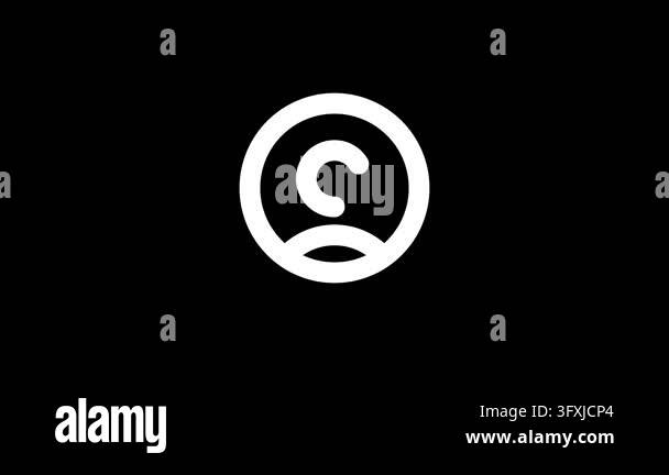 Minimalist User Profile Avatar Icon on Black Background Stock Video ...
