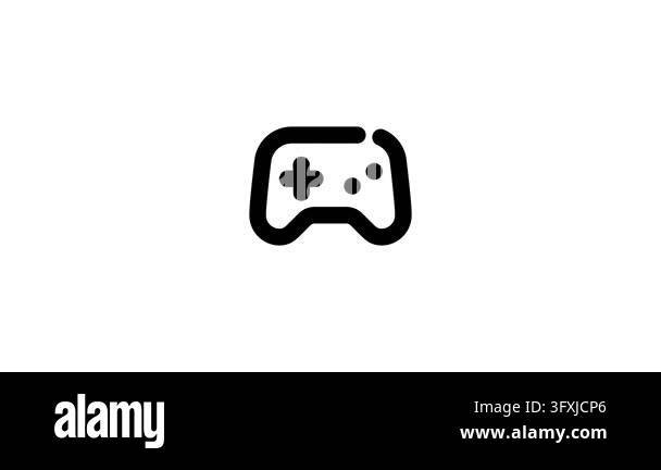 Blue Game Controller Icon with Thick Black Outline Stock Video Footage ...