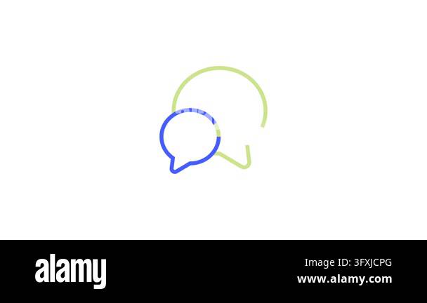 Pulsing Blue and Light Green Chat Speech Bubble Icons Stock Video ...