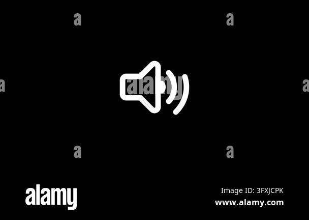 Animated White Speaker Icon with Pulsing Sound Waves Stock Video ...