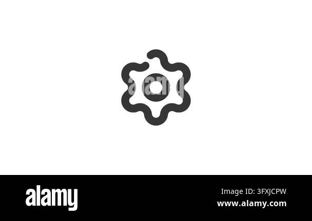 Minimalist gear icon with red center for user interface Stock Video ...