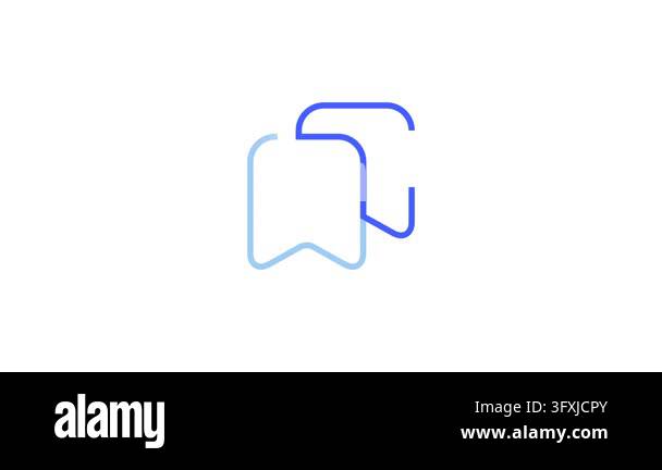 Minimalist stacked blue bookmark icon for user interface design Stock ...