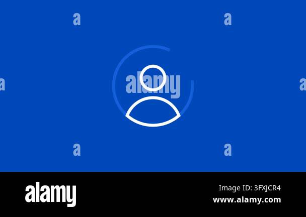 Simple white user profile icon against blue circular background Stock ...
