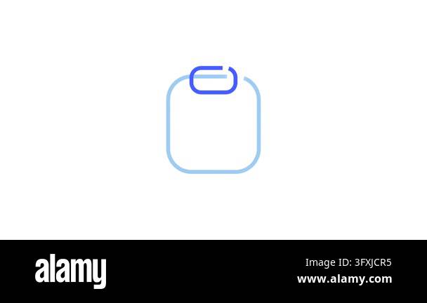 Minimalist blue clipboard icon with data lines Stock Video Footage - Alamy