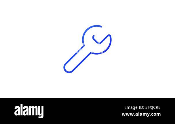 Pulsing Blue Wrench Tool Icon Animation Stock Video Footage - Alamy