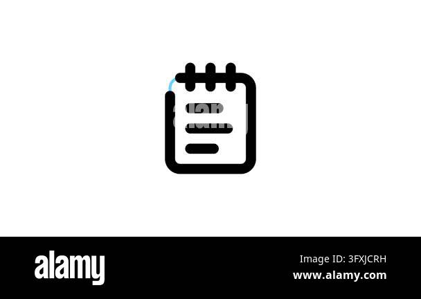 Pulsing animated blue spiral notepad icon Stock Video Footage - Alamy