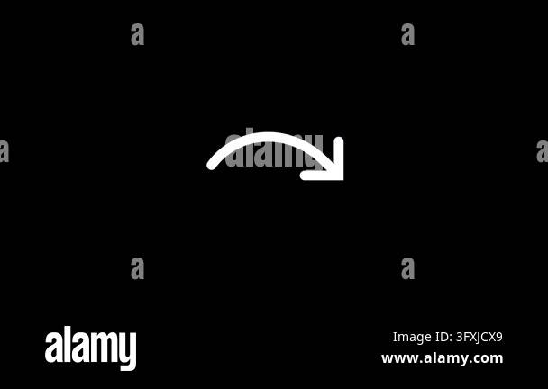 Minimalist white curved arrow icon for UI navigation Stock Video ...