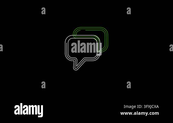 Animated white and green chat message bubble icon Stock Video Footage ...
