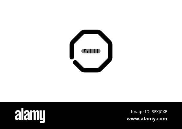 Red Octagon Icon With Black Minus Sign Symbol Stock Video Footage - Alamy