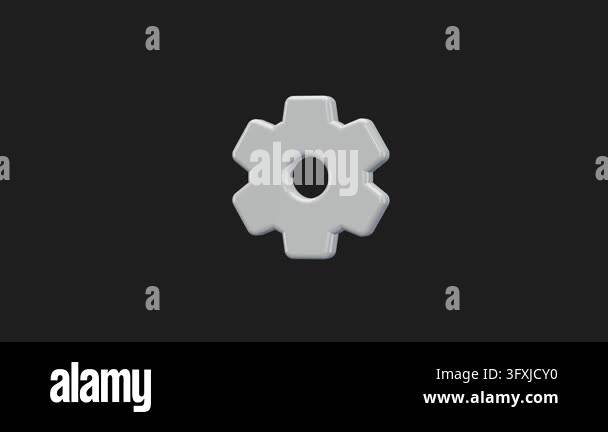 Glossy 3D gear icon for settings interface Stock Video Footage - Alamy