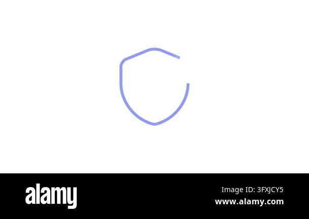 Minimalist Light Blue Security Shield Icon with White Keyhole Stock ...