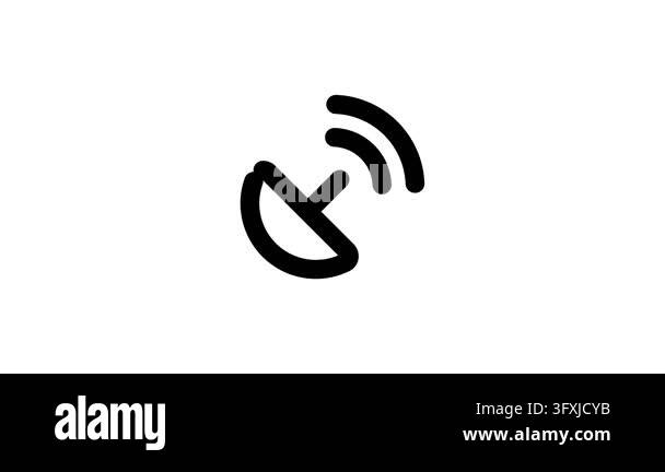 Pulsing satellite dish icon with broadcasting signal Stock Video ...