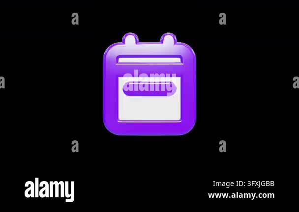 Rotating 3D Purple Calendar App Icon Stock Video Footage - Alamy