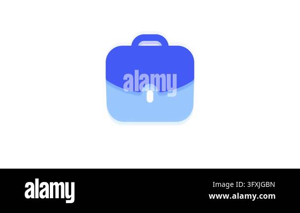 Pulsing Blue Briefcase Icon Animation Stock Video Footage - Alamy