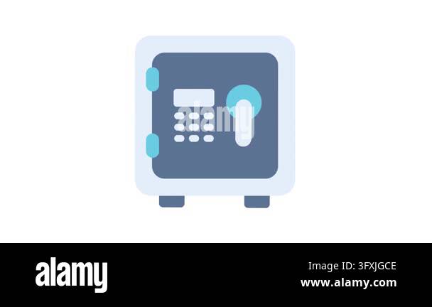Safe Box Animation with Flat Style Icon Stock Video Footage - Alamy