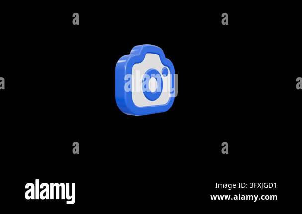 Rotating 3D Glossy Camera Icon Stock Video Footage - Alamy